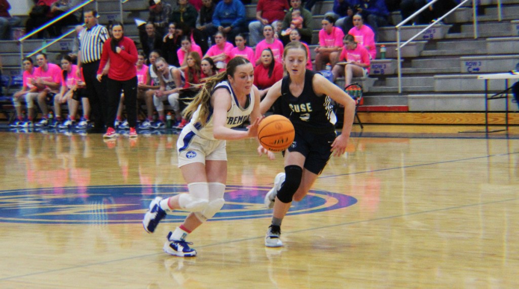 High school girls basketball: Aly Coombs, Kaidence King, and Charli Hunt lead the Fremont Silverwolves past the Syracuse Titans 56-46 in region 1&nbsp;action