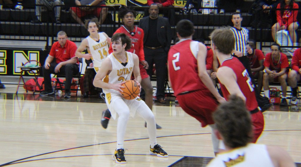 High school boys basketball: Hot shooting leads the Roy Royals to win over the West Panthers&nbsp;70-49